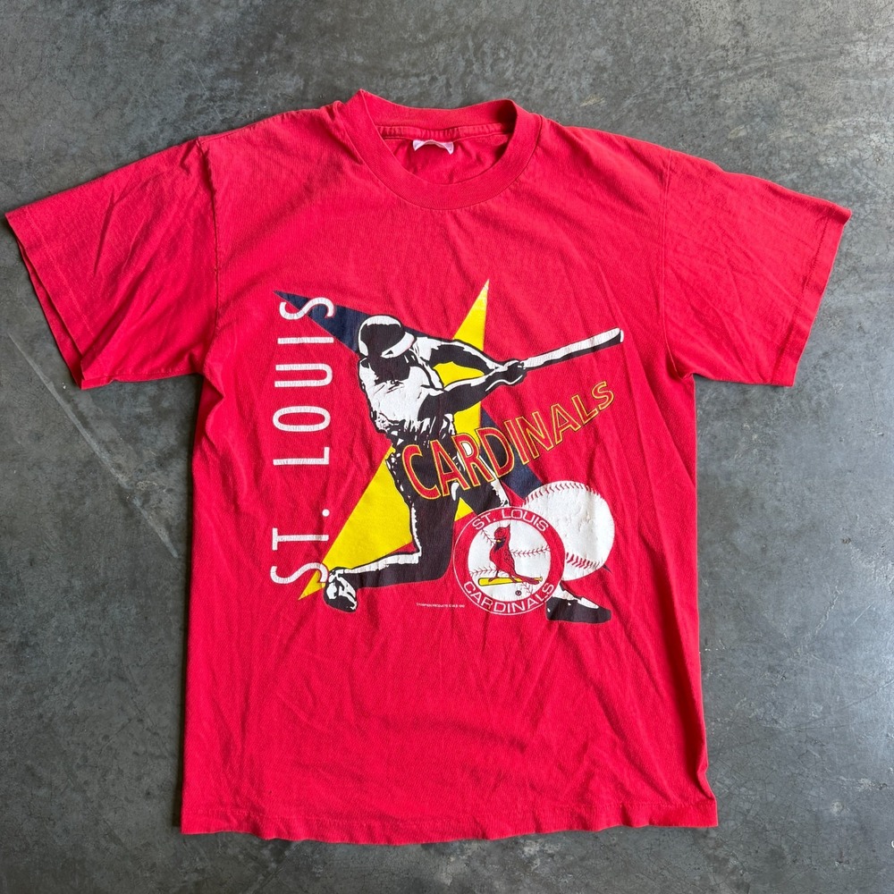 Vintage 90s St Louis Cardinals Graphic MLB Shirt Batter Champion Men M (18.5x25)